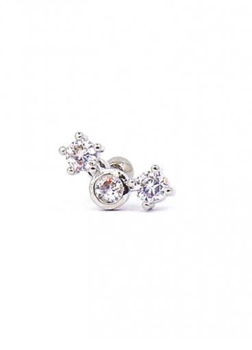 Elegant mini earring, ART938, silver color