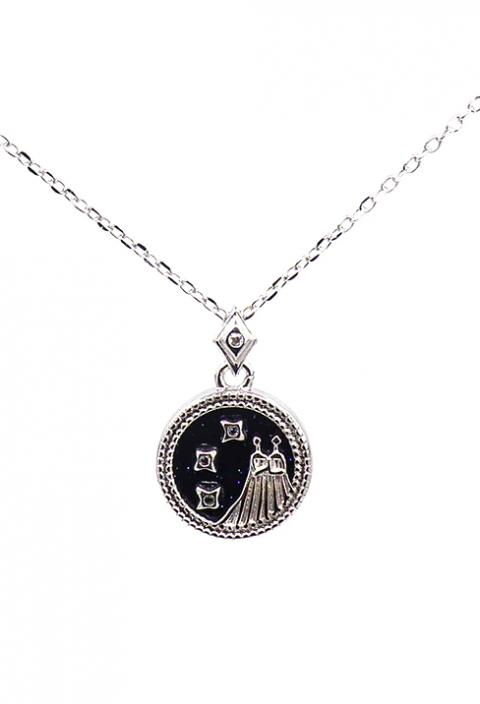 Pendant necklace, GEMINI, ART926, silver color
