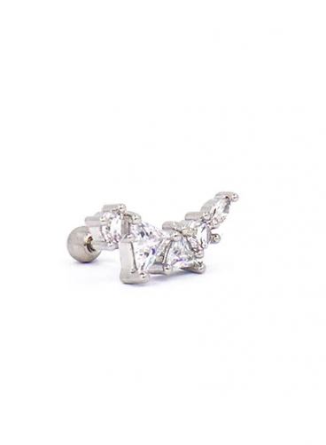 Elegant mini earring, ART966, silver color