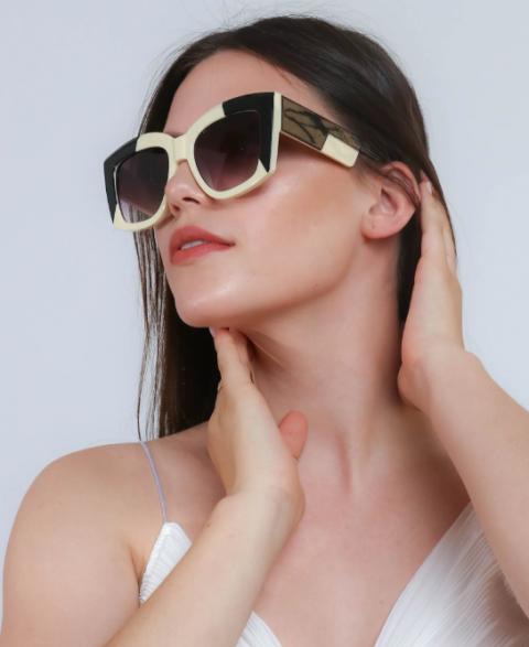Two-color combination sunglasses, ART2175, black and white
