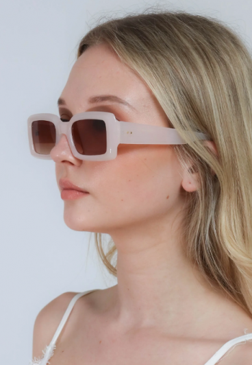 Fashion sunglasses with rectangular frame, ART2168, beige