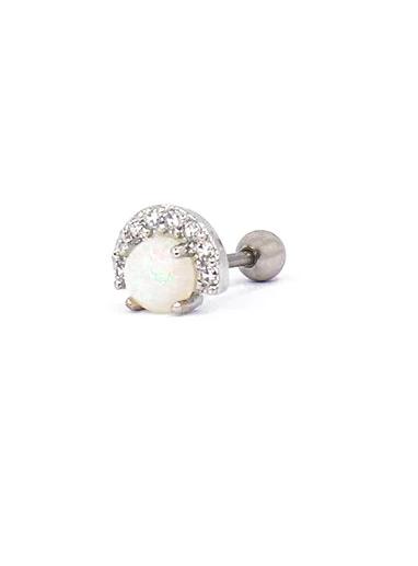 Elegant mini earring, ART956, silver color