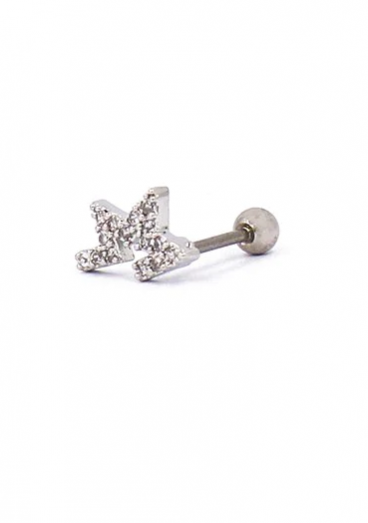 Elegant mini earring, ART957, silver color