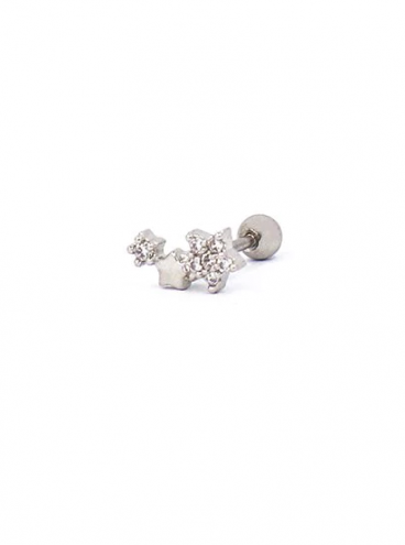 Elegant mini earring, ART963, silver color