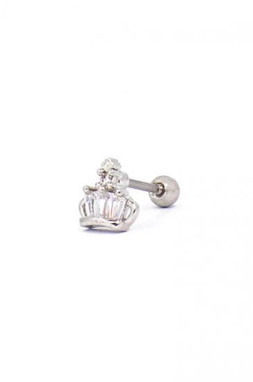 Elegant mini earring, ART953, silver color