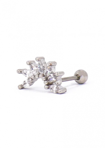 Elegant mini earring, ART968, silver color