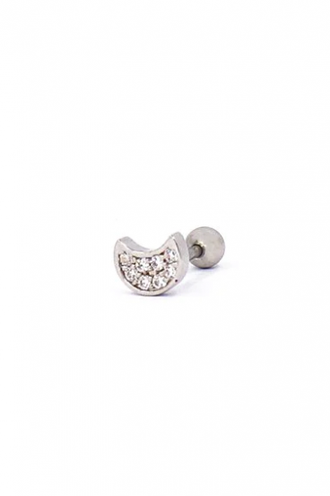 Elegant mini earring, ART949, silver color