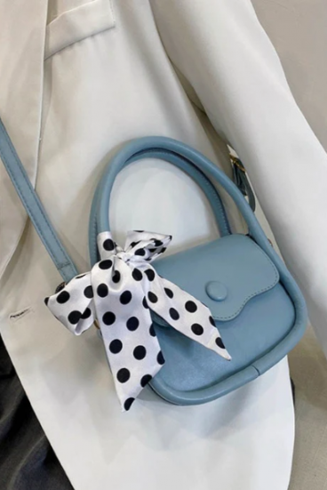 Small bag with bow, ART2260, blue