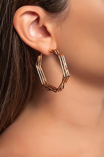 Elegant earrings, ART595, gold color.