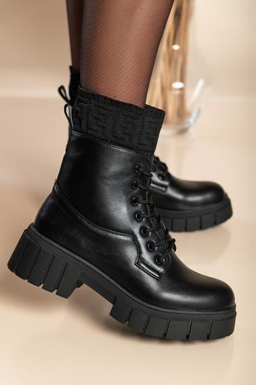 Lace-up ankle boots, U8BAX2078251, black