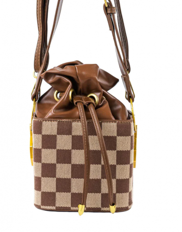 Small Checkered Bag, ART810, Brown