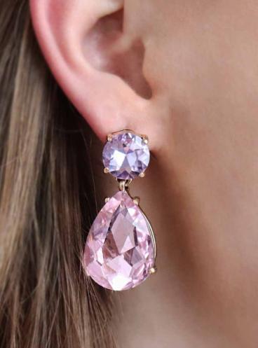 Elegant Chandelier Earrings, ART358, Pink