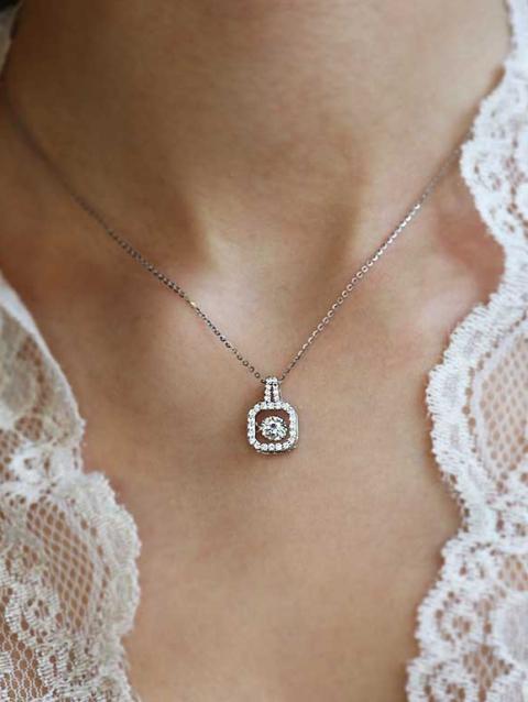 Elegant pendant necklace, ART506, silver