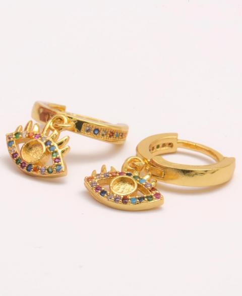 Elegant earrings, ART455, gold color.