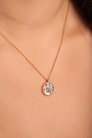 Pendant necklace, LIBRA, rose gold