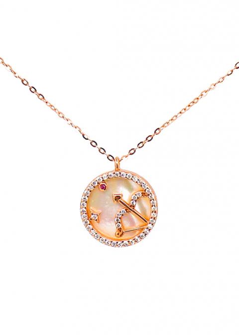 Pendant necklace, SAGITTARIUS, rose gold