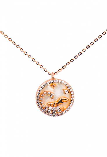 Pendant necklace, SCORPIO, rose gold