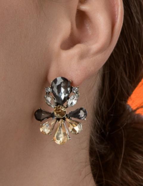 Elegant rhinestone earrings, black
