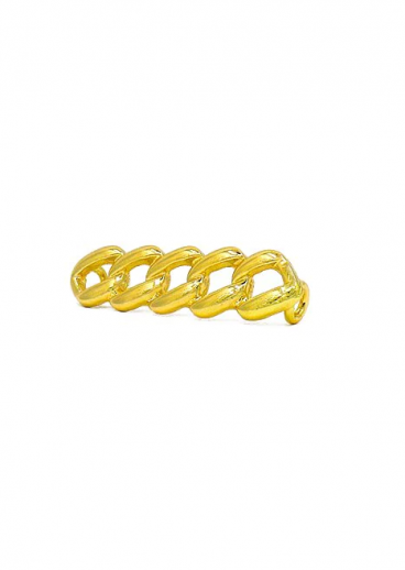 Chain-shaped shoe accessory, gold color.