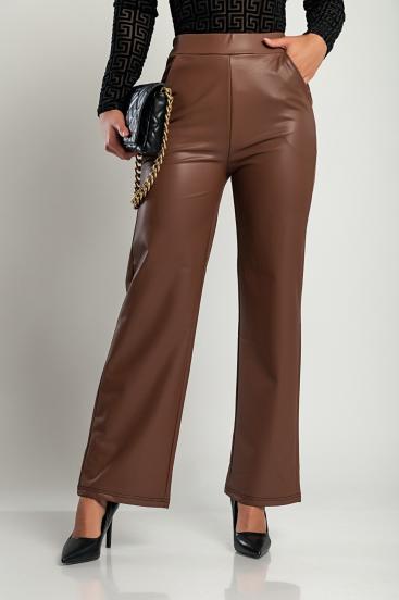 Faux leather pants, brown