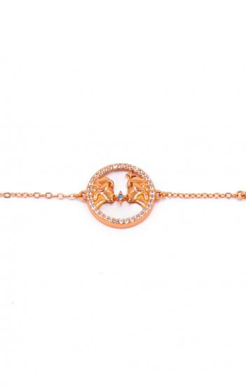 Bracelet with pendant, GEMINI, rose gold