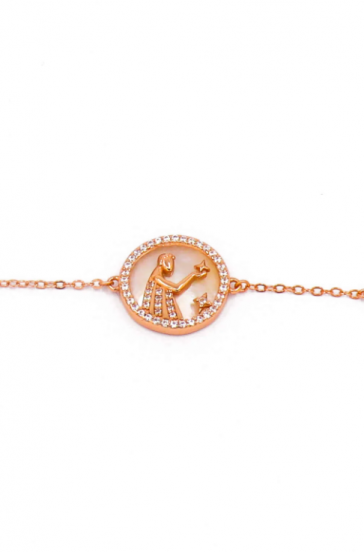 Bracelet with pendant, VIRGO, rose gold