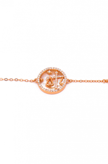Bracelet with pendant, LIBRA, rose gold