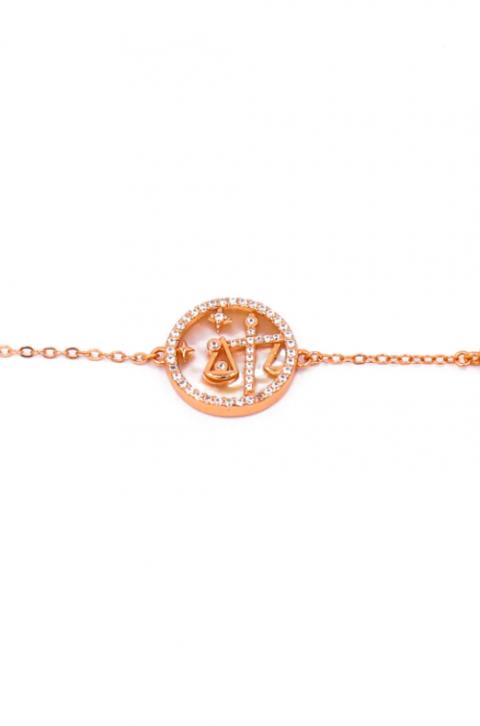 Bracelet with pendant, LIBRA, rose gold
