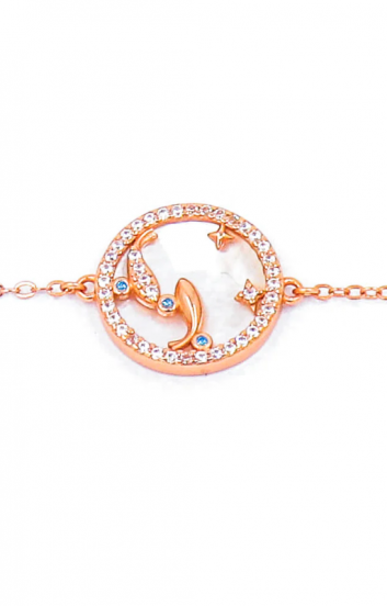 Bracelet with pendant, PISCES, rose gold