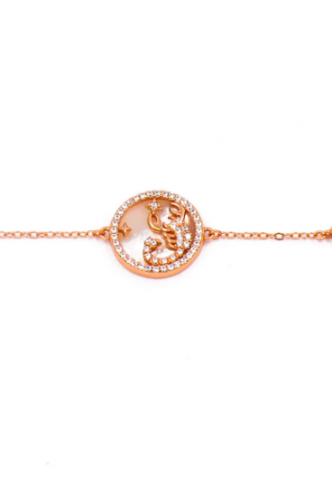 Bracelet with pendant, SCORPIO, rose gold