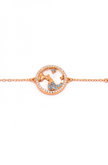 Bracelet with pendant, AQUARIUS, rose gold