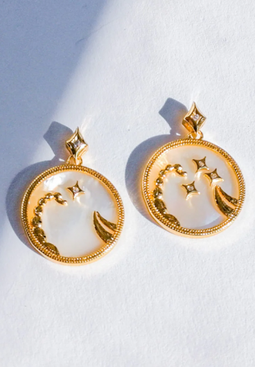 Round earrings, SCORPIO, gold color
