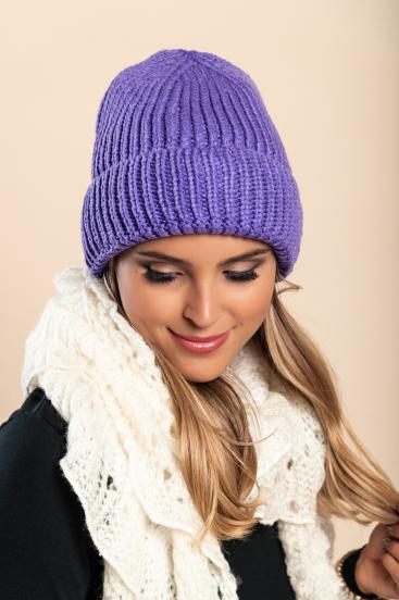 Knitted hat, purple