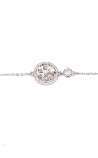 Bracelet with pendant, LIBRA, silver