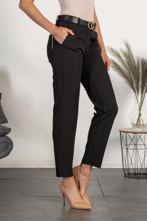Elegant long pants with straight trousers Tordina , black
