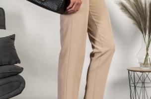 Elegant long pants with straight trousers Tordina, beige