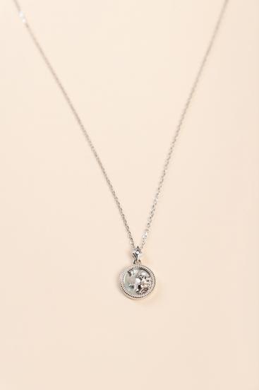 Necklace with pendant, LEO, silver