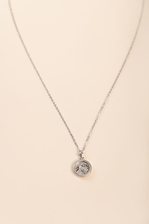 Necklace with pendant, SCORPIO, silver