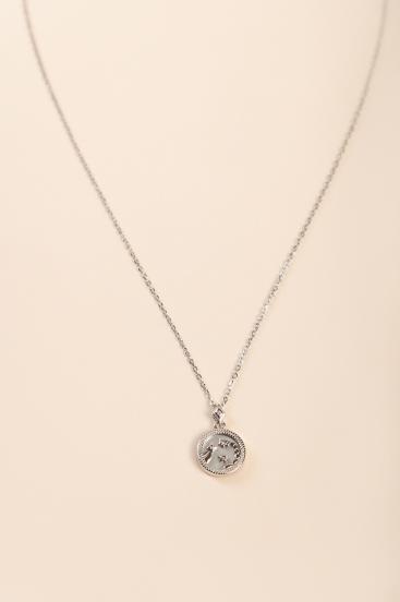 Necklace with pendant, SCORPIO, silver