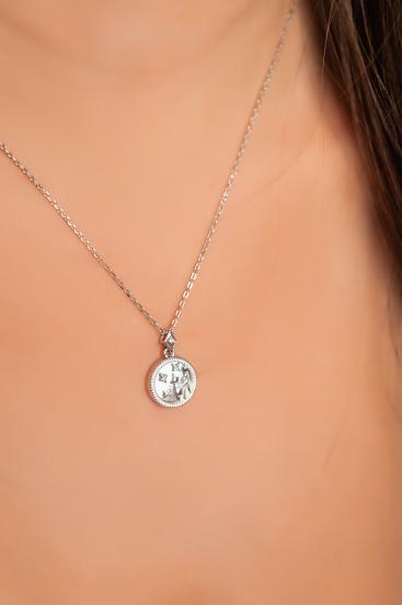 Pendant necklace, VIRGO, silver