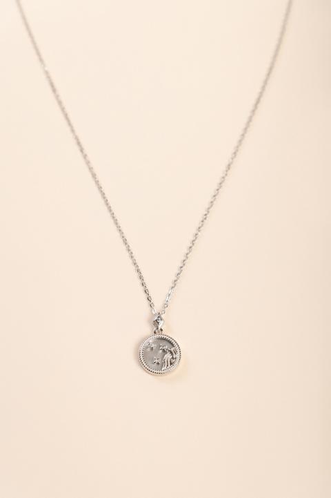 Necklace with pendant, AQUARIUS, silver