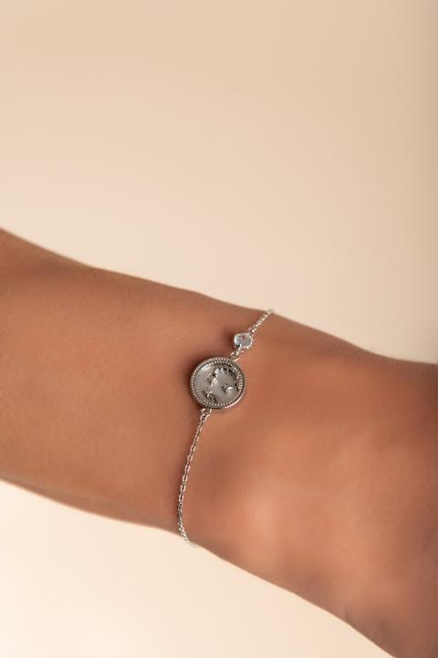 Bracelet with pendant, SCORPIO, silver