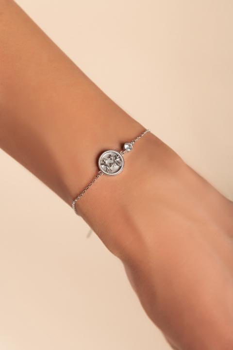 Bracelet with pendant, FISH, silver