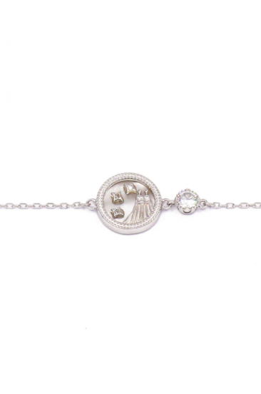Bracelet with pendant, GEMINI, silver