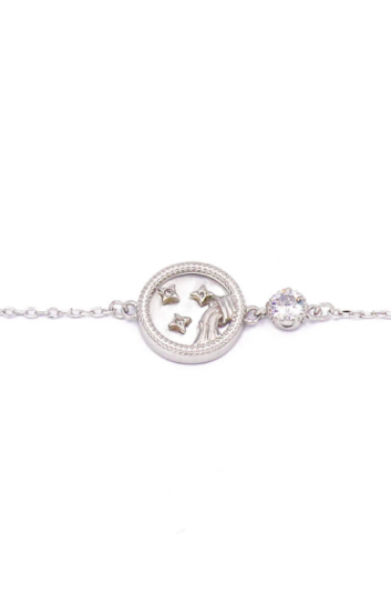 Bracelet with pendant, AQUARIUS, silver