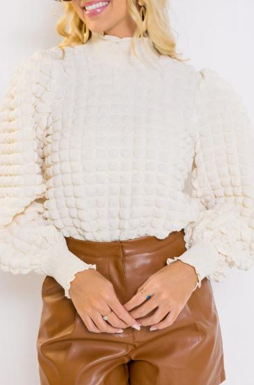 Sweater with texture, white