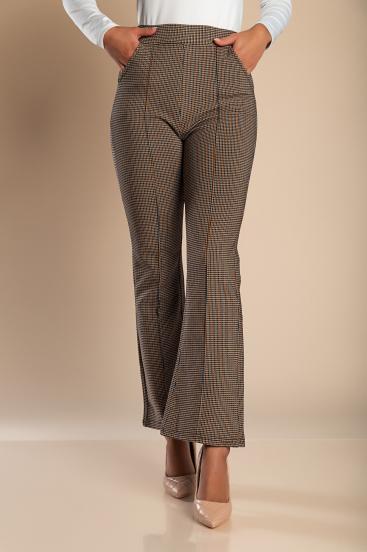 Fashion trousers with print, brown