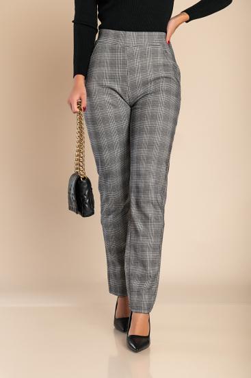 Fashion trousers with print, gray
