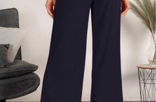Elegant pants with loose legs Roqueta, dark blue