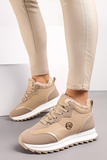 Sneakers with decorative details, khaki